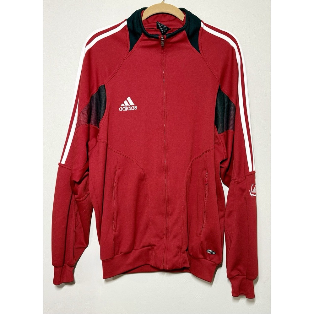 Vintage Adidas Climacool Warmup Track Jacket Men's Size Medium Red Full Zip